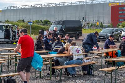 DHL Streik-stock-foto