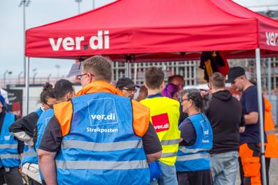 DHL Streik-stock-foto