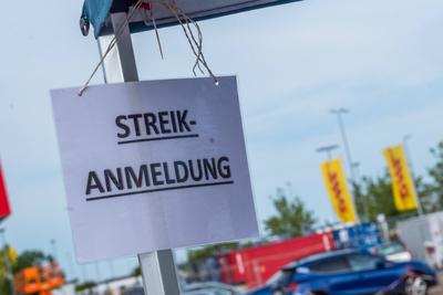 DHL Streik-stock-foto