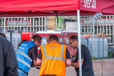 DHL Streik-stock-foto