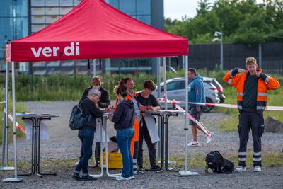 DHL Streik-stock-foto