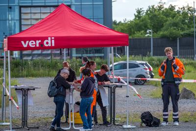 DHL Streik-stock-foto