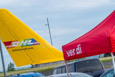 DHL Streik-stock-foto