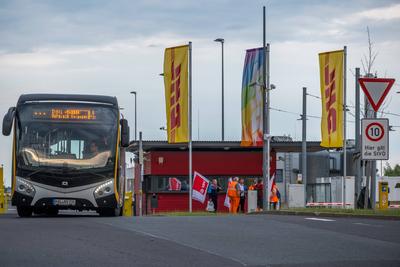 DHL Streik-stock-foto