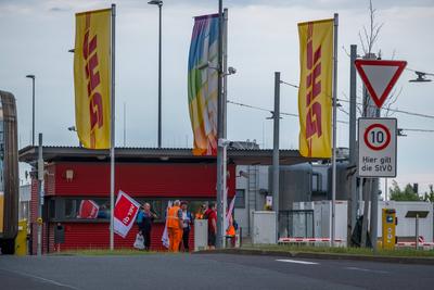 DHL Streik-stock-foto