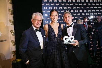 Marcel Reif mit Ana Ivanovic und Bastian Schweinsteiger GQ Men of the Year Awards 2018 in der Komische Oper in Berlin **-stock-foto
