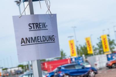 DHL Streik-stock-foto