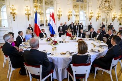 State visit to the Czech Republic Day 1 - State banquet, Praag, The Netherlands-stock-photo