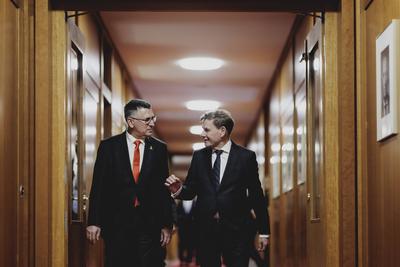 Aussenminister Wadephul empfaengt Gideon Sa’ar-stock-foto