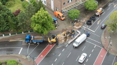 05.06.2025 - In L?cknitz (Landkreis Vorpommern-Greifswald) wurde eine Hauptleitung f?r die Wasserversorgung bei Bauarbei-stock-foto