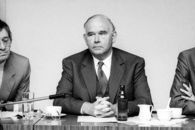 Prof Dr Peter Ludwig Kunstsammler und Schokoladenfabrikant Trumpf Schokolade-stock-foto