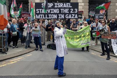 Freedom Flotilla 'Madleen' Protest-stock-photo