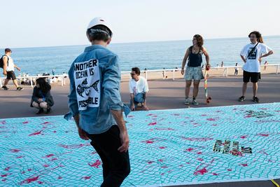 Blue March protest during UN Ocean Conference in Nice-stock-foto