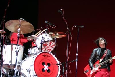 77/ Konzert: The White Stripes, S?nger Jack White, Schlagzeug Meg White, bei Rock am Ring 2007, Rock, Musik, N?rberg Deu-stock-photo
