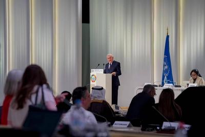 Iraqi President Abdul Latif Jamal Rashid participates with leaders, heads of state, and delegations in the Oceans Conference in Nice,-stock-foto
