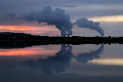 RWE-Kraftwerke Niederau?em und Neurath-stock-foto