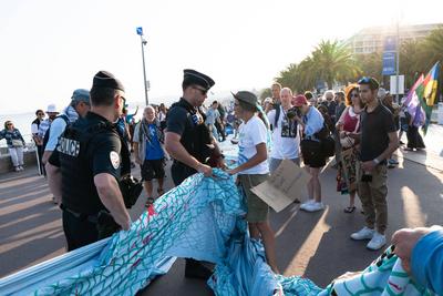 Blue March protest during UN Ocean Conference in Nice-stock-foto