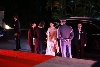 Arrival and reception of Her Imperial Highness of Japan, Princess Kako at the Bandeirantes Palace in Sao Paulo-stock-foto