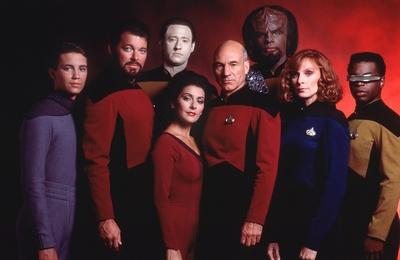 Film still or Publicity still from Star Trek Next Generation Will Wheaton Brent Spiner Jonathan F-stock-photo