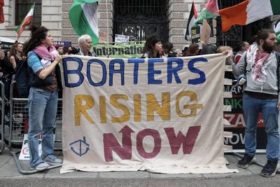 Freedom Flotilla 'Madleen' Protest-stock-photo