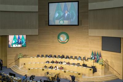 U.S. President Barack Obama makes his first presidential visit to Ethiopia and African Union Commission Addis Ababa - Ju-stock-foto