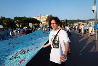 Blue March protest during UN Ocean Conference in Nice-stock-foto