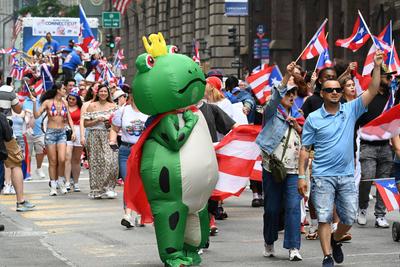 (new) the 68th national puerto rican day parade was held on june 8th 2025, new york city, ny, u. S. A. The theme for 202-stock-foto