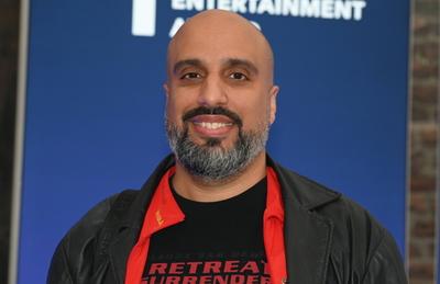 Komiker Abdelkarim-stock-foto