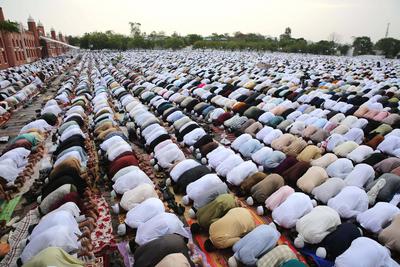 Eid-al-Adha prayers in Bhopal, India-stock-foto
