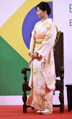 Homage with the Order of Ipiranga to the Imperial Highness of Japan, Princess Kako at the Bandeirantes Palace in Sao Paulo-stock-photo