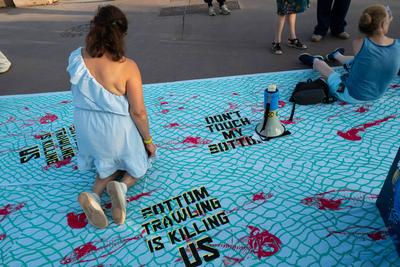 Blue March protest during UN Ocean Conference in Nice-stock-foto
