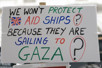 Freedom Flotilla 'Madleen' Protest-stock-photo