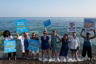 Blue March protest during UN Ocean Conference in Nice-stock-foto