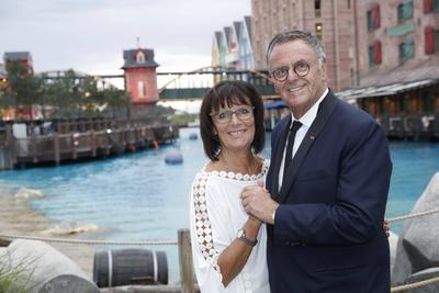 Roland Mack mit Ehefrau Marianne / Geburtstagsfeier 70. Geburtstag von Roland_Mack am 12. Oktober 2019 im Hotels Kronasa-stock-foto