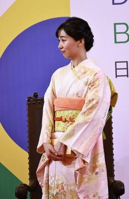 Homage with the Order of Ipiranga to the Imperial Highness of Japan, Princess Kako at the Bandeirantes Palace in Sao Paulo-stock-photo