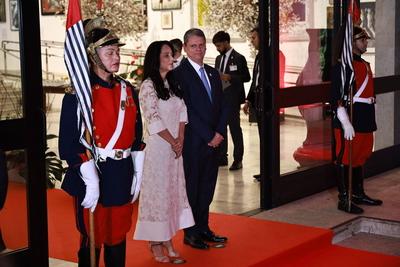 Arrival and reception of Her Imperial Highness of Japan, Princess Kako at the Bandeirantes Palace in Sao Paulo-stock-foto