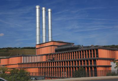 Deutschland, Unterfranken, Stadt von W?rzburg, das Heizkraftwerk, Erdgaskraftwerk 50314195.jpg-stock-foto