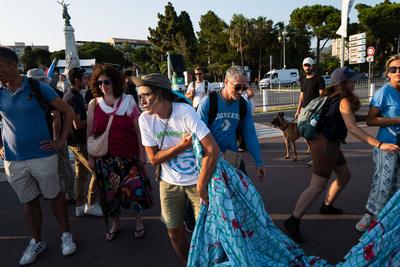 Blue March protest during UN Ocean Conference in Nice-stock-foto