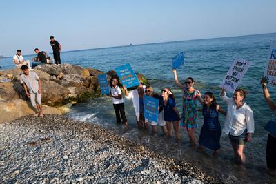Blue March protest during UN Ocean Conference in Nice-stock-foto