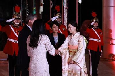 Arrival and reception of Her Imperial Highness of Japan, Princess Kako at the Bandeirantes Palace in Sao Paulo-stock-foto