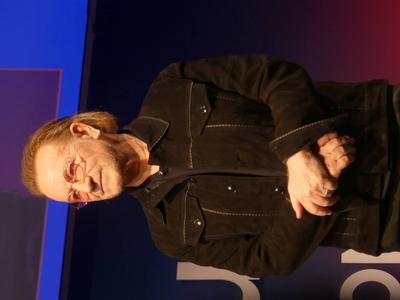Global rock star and private equity fund leader _"bono"_ at super return berlin 2025.-stock-foto