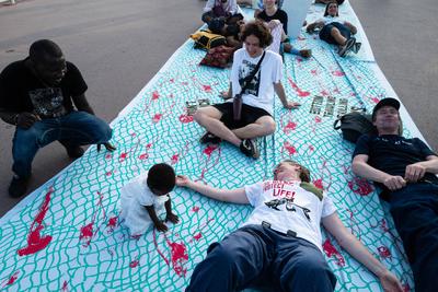 Blue March protest during UN Ocean Conference in Nice-stock-foto