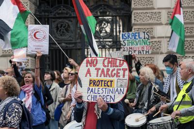 Freedom Flotilla 'Madleen' Protest-stock-photo