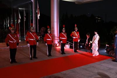 Arrival and reception of Her Imperial Highness of Japan, Princess Kako at the Bandeirantes Palace in Sao Paulo-stock-foto