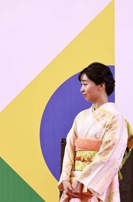 Homage with the Order of Ipiranga to the Imperial Highness of Japan, Princess Kako at the Bandeirantes Palace in Sao Paulo-stock-photo