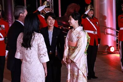 Arrival and reception of Her Imperial Highness of Japan, Princess Kako at the Bandeirantes Palace in Sao Paulo-stock-foto