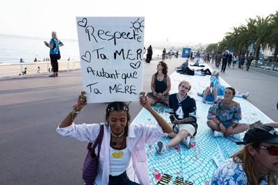 Blue March protest during UN Ocean Conference in Nice-stock-foto
