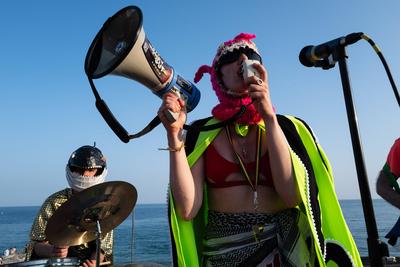 Blue March protest during UN Ocean Conference in Nice-stock-foto