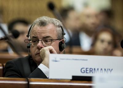 Stra?burg, Konferenz der Pr?sidentInnen der Parlamentarischen Versammlung des Europarats Lorenz Muller, Deputy general G-stock-photo