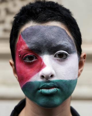Freedom Flotilla 'Madleen' Protest-stock-photo